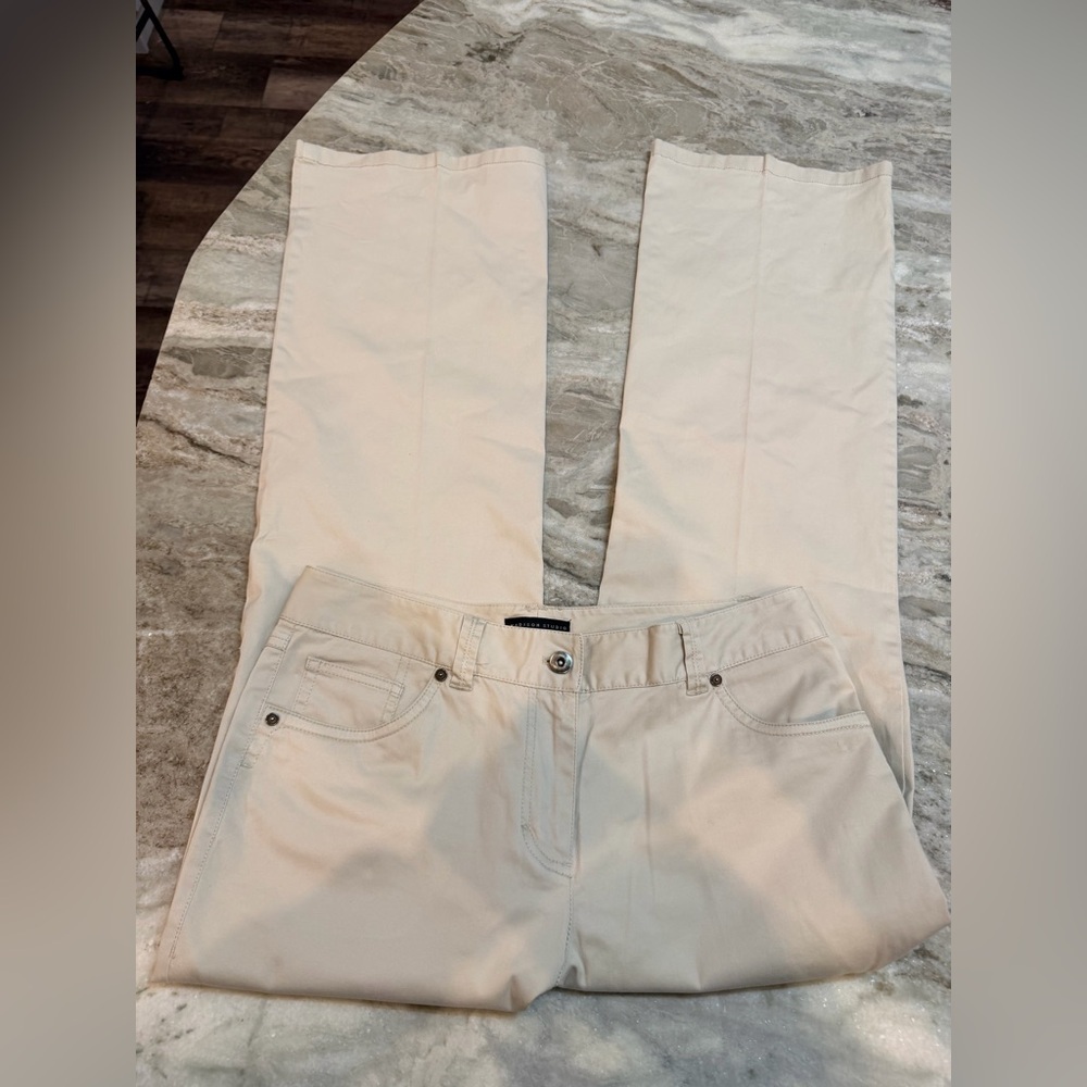 Madison Studio Khaki Pants Size 8 Straight Leg Beige Office Career